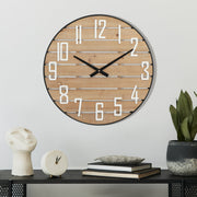 Farmhouse 24 Inch Round Wooden Wall Clock